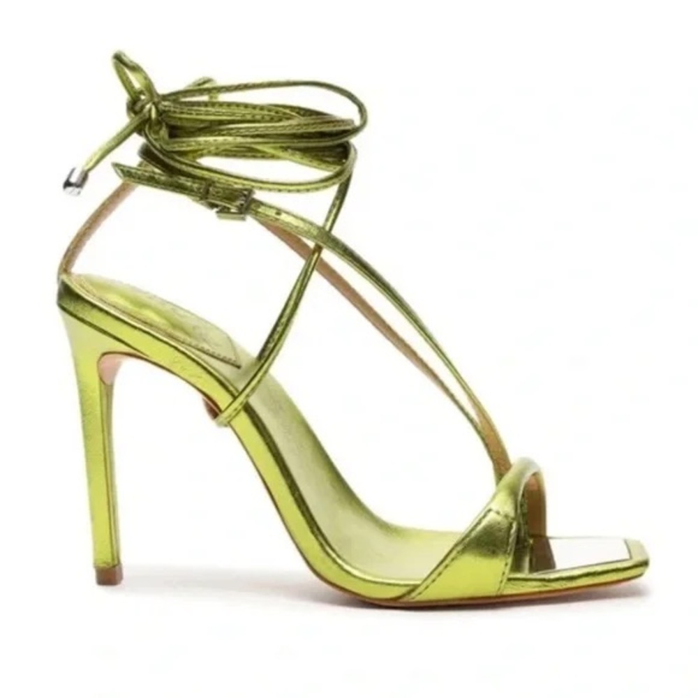 SCHUTZ Vikki Heels in metallic green